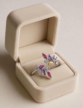 Anillo Yoiko Flora P 925 de plata zirconia