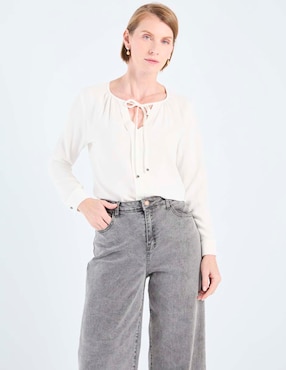Blusa túnica Damaia Atelier manga larga para mujer