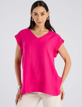 Blusa Lorenza Blau manga corta para mujer