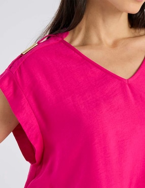 Blusa Lorenza Blau manga corta para mujer