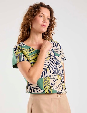 Blusa Damaia Atelier manga corta para mujer