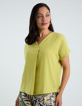 Blusa Damaia Atelier manga corta para mujer