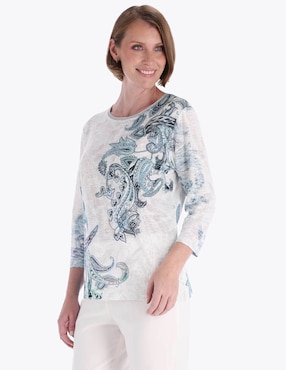 Blusa Charme manga 3/4 para mujer