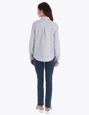 Blusa camisera Charme manga larga para mujer