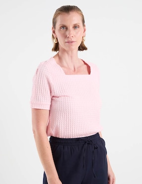 Playera manga corta Morango cuello cuadrado para mujer