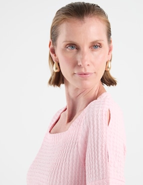 Playera manga corta Morango cuello cuadrado para mujer