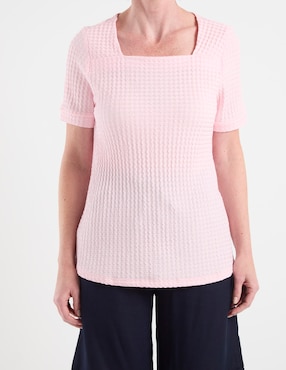 Playera manga corta Morango cuello cuadrado para mujer
