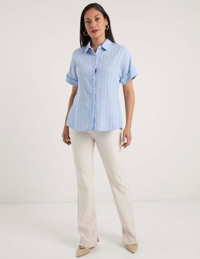 Blusa camisera Morango manga corta para mujer