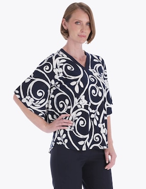 Blusa túnica Charme manga al codo para mujer
