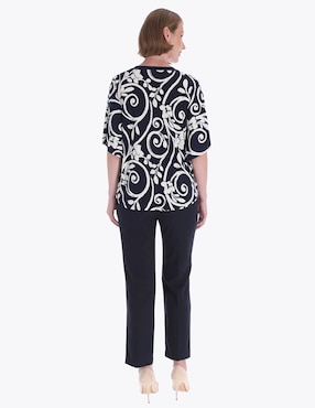 Blusa túnica Charme manga al codo para mujer