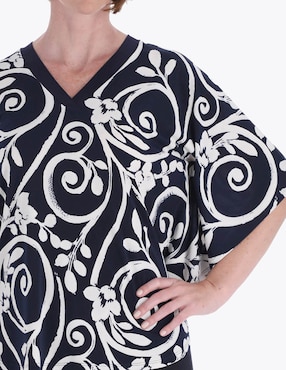 Blusa túnica Charme manga al codo para mujer