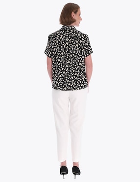 Blusa camisera Charme manga corta para mujer