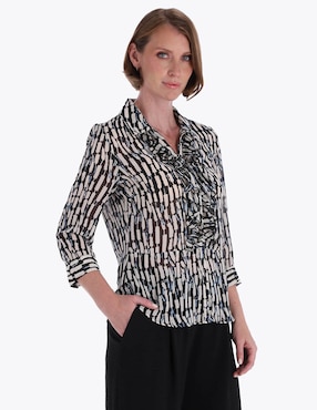 Blusa camisera Charme manga 3/4 para mujer