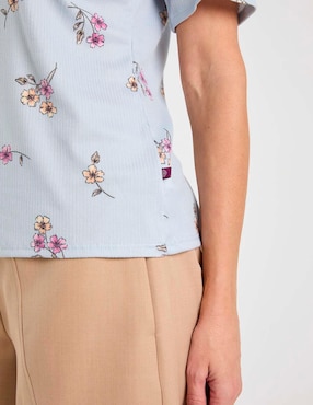 Playera manga corta Damaia Atelier cuello V para mujer