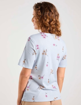 Playera manga corta Damaia Atelier cuello V para mujer