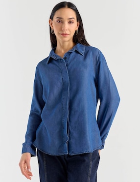 Blusa camisera Damaia Atelier manga larga para mujer