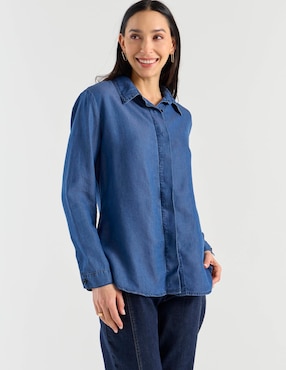 Blusa camisera Damaia Atelier manga larga para mujer