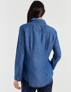 Blusa camisera Damaia Atelier manga larga para mujer