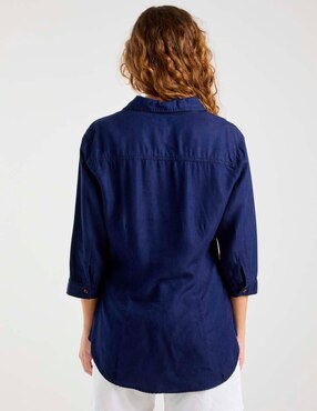 Blusa camisera Damaia Atelier manga 3/4 para mujer