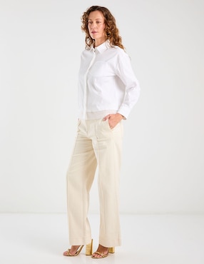 Jeans wide leg cintura baja Talbots para mujer