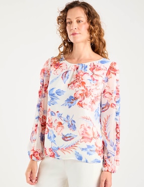 Blusa Talbots manga larga para mujer