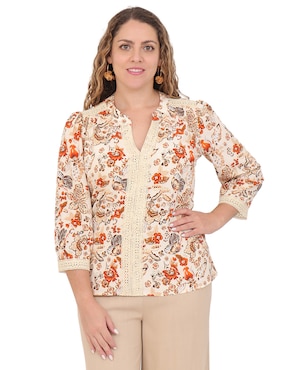 Blusa Duplan Petite manga 3/4 para mujer