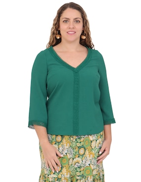 Blusa Duplan Petite manga 3/4 para mujer