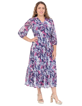 Vestido midi casual Duplan Petite para mujer