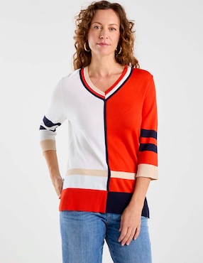 Suéter Damaia Atelier cuello V para mujer