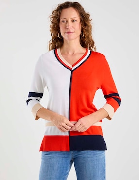Suéter Damaia Atelier cuello V para mujer