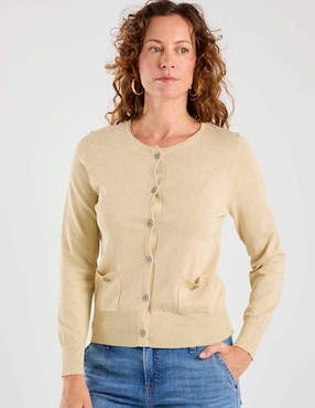 Suéter Damaia Atelier cuello con botón para mujer