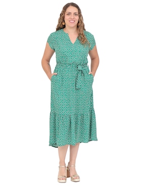 Vestido midi casual Duplan Petite para mujer