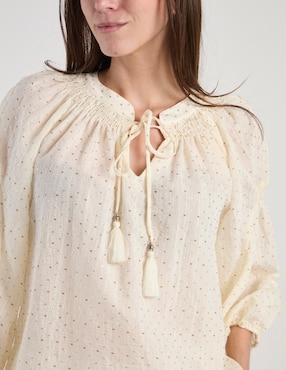 Blusa Lorenza Blau Kizomba manga 3/4 para mujer