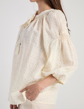 Blusa Lorenza Blau Kizomba manga 3/4 para mujer