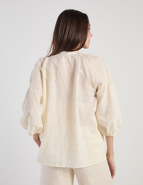 Blusa Lorenza Blau Kizomba manga 3/4 para mujer