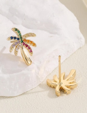 Aretes cortos de palmera Tuluxe