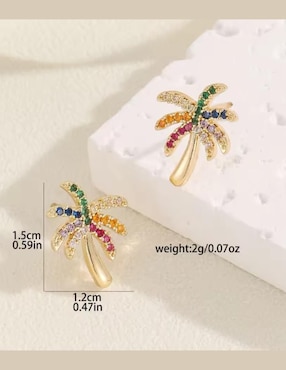 Aretes cortos de palmera Tuluxe