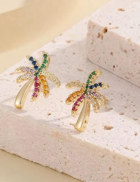 Aretes cortos de palmera Tuluxe