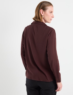 Blusa camisera Loren's manga larga para mujer