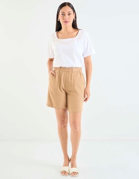 Playera manga corta Loren's cuello cuadrado para mujer