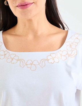 Playera manga corta Loren's cuello cuadrado para mujer