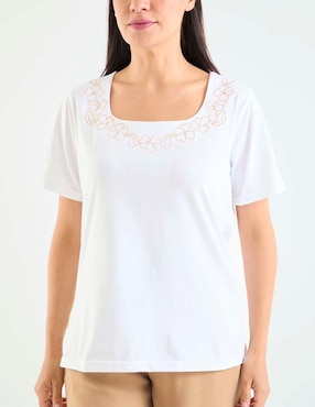 Playera manga corta Loren's cuello cuadrado para mujer