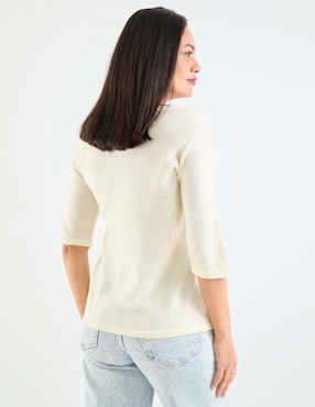 Playera manga 3/4 Loren's cuello redondo para mujer