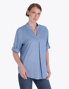Blusa túnica Charme manga al codo para mujer