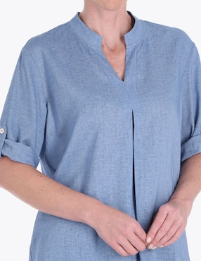 Blusa túnica Charme manga al codo para mujer