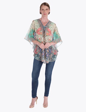 Blusa túnica Charme manga 3/4 para mujer
