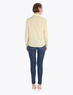 Blusa camisera Charme manga larga para mujer