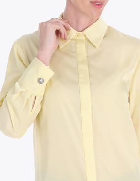 Blusa camisera Charme manga larga para mujer