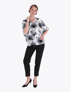 Blusa túnica Charme manga al codo para mujer
