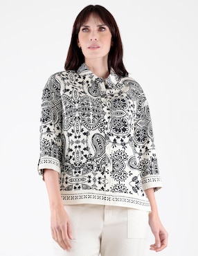 Blusa camisera Margaret manga 3/4 para mujer